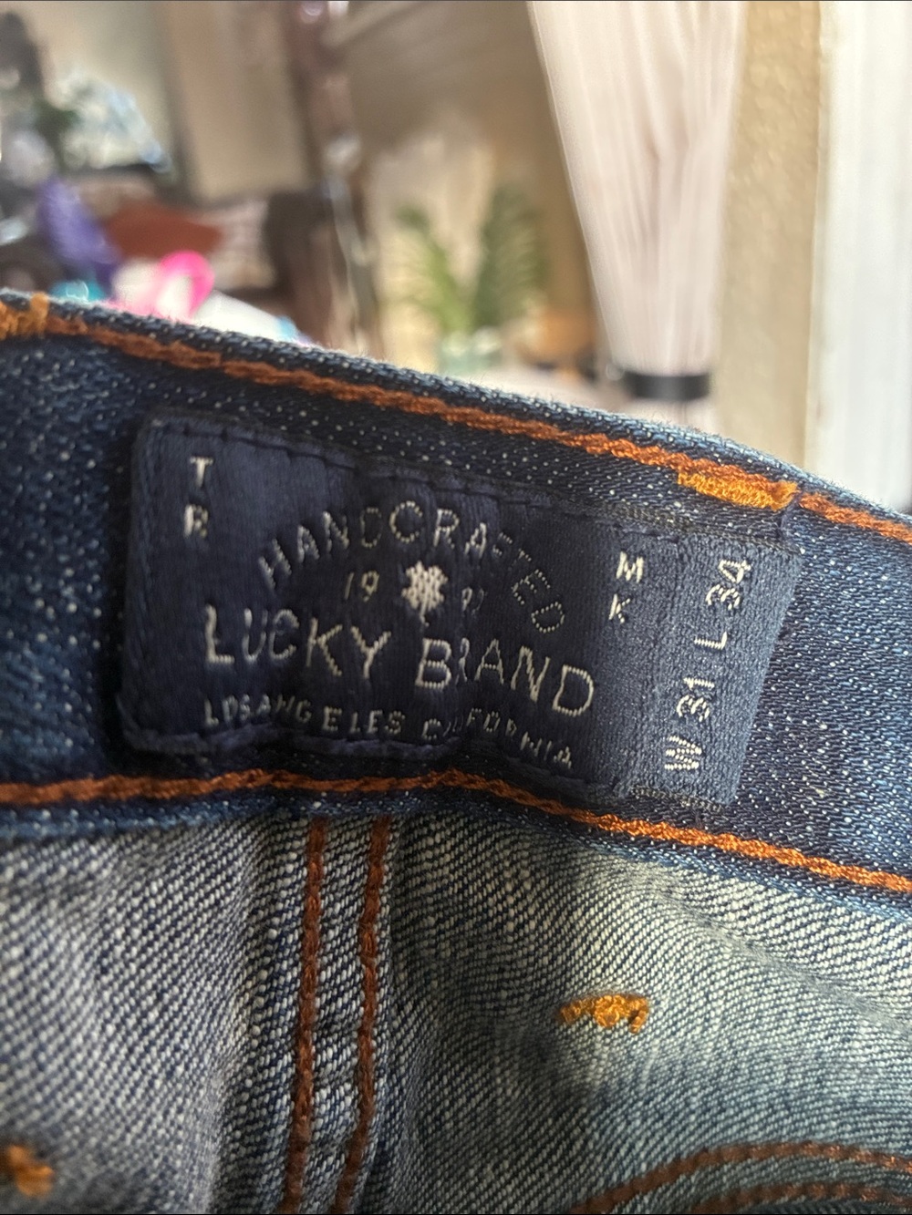 Lucky Brand Men's Straight Dark Blue Jeans - Picture 3 of 5